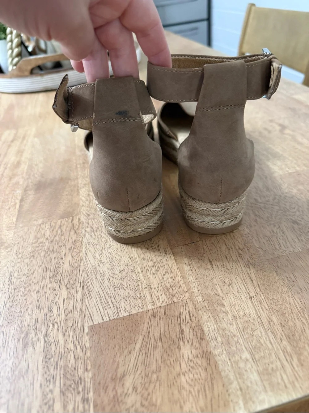 Naturalizer Taupe Ankle-Strap Espadrille Platform size 7.5